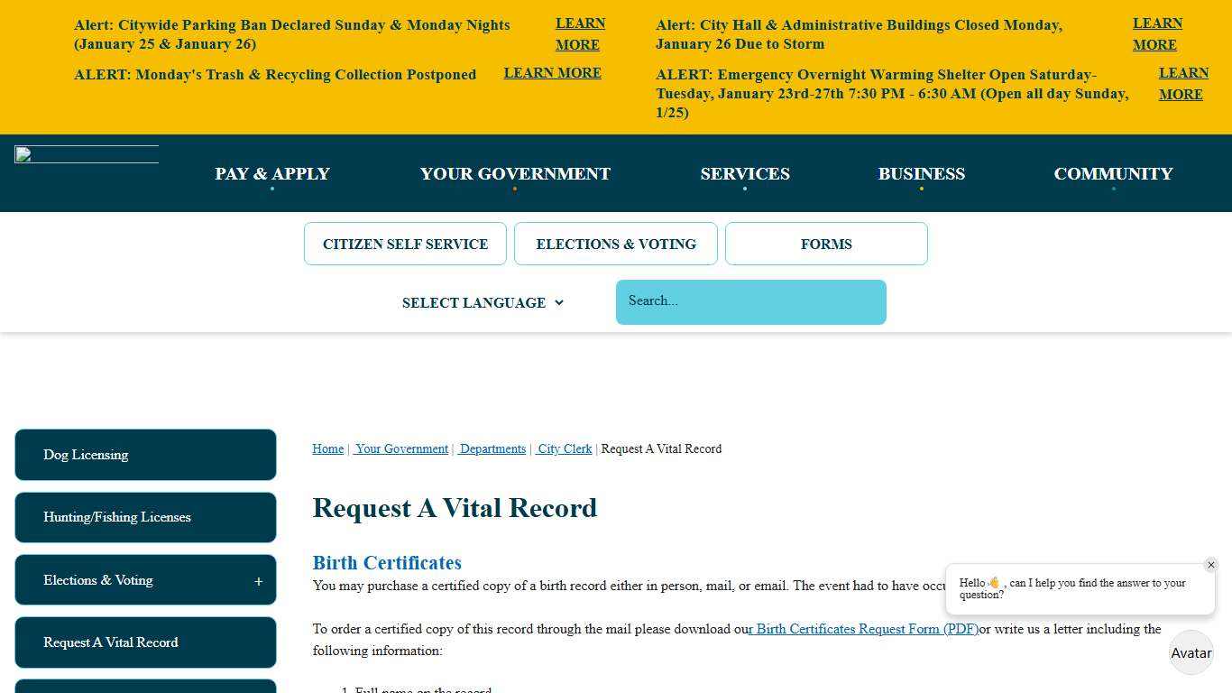 Request A Vital Record Portland, ME - Official Website